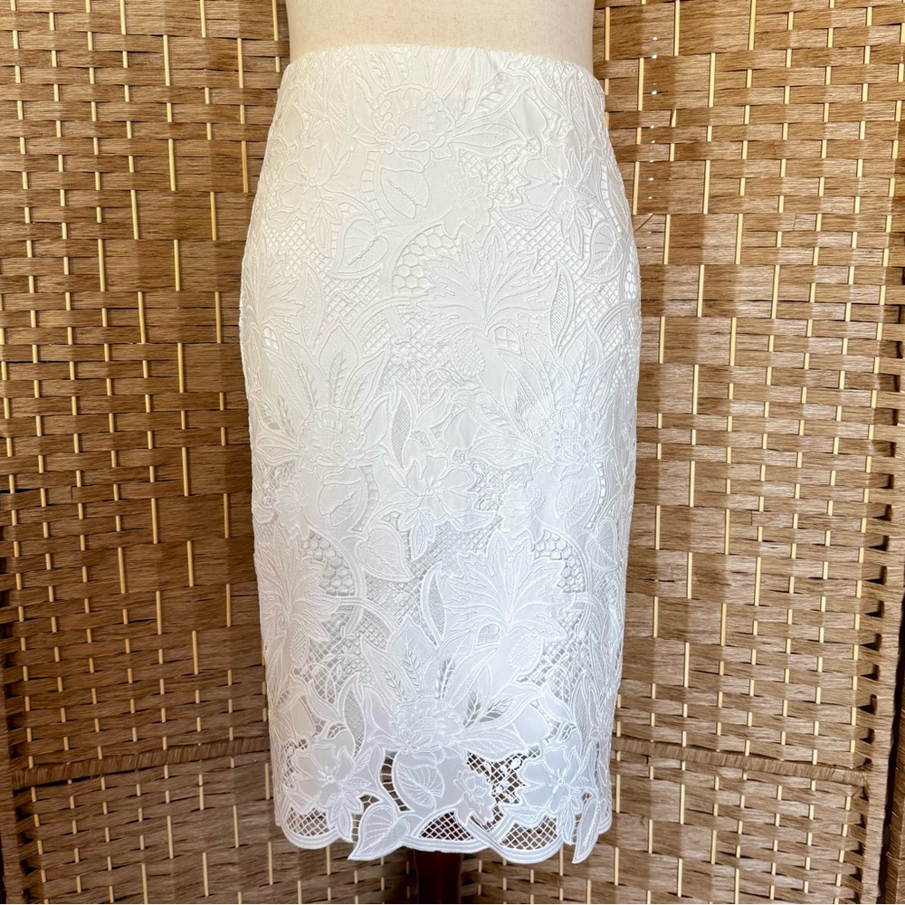 Luxe Kobi Halperin Nala white lace pencil skirt 8 - Picture 2 of 12
